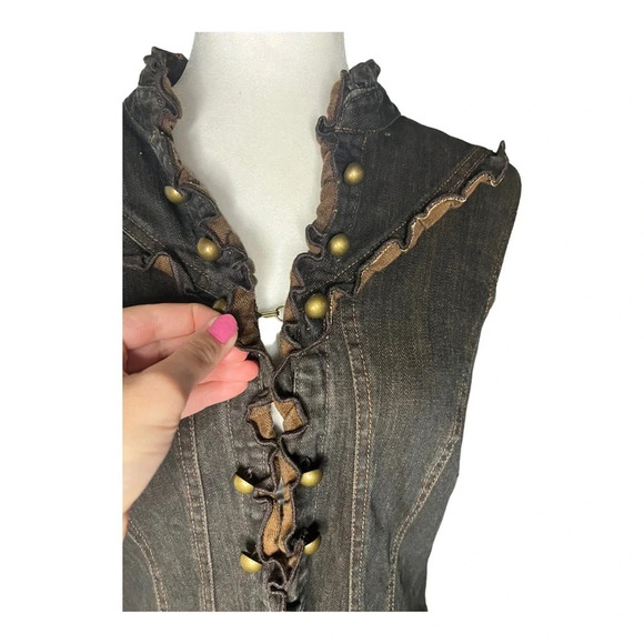 Vintage Denim Grunge Vest - Picture 2 of 5